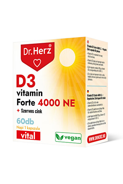 Dr Herz Capsula Vitamina D3 forte 4000 UI + zinc 60 buc