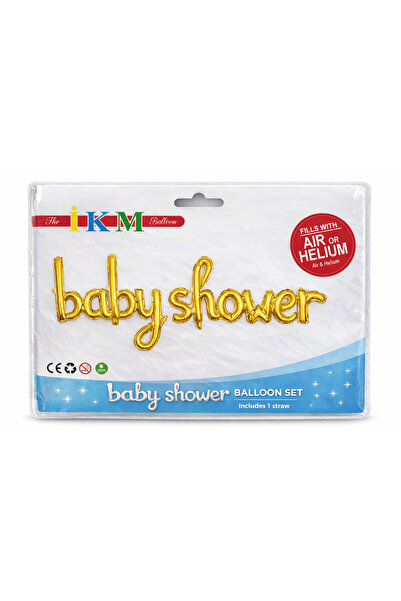 MERİ PARTİ Gold Baby Shower Yazılı Harf Folyo Balon Seti – Bebek Partisi Süsl...