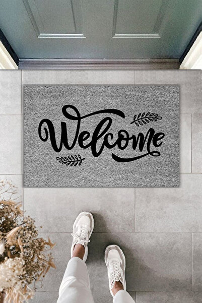 Rugmood Modern Digital Printing Doormat - Leaf Welcome Doormat - Front Door M...