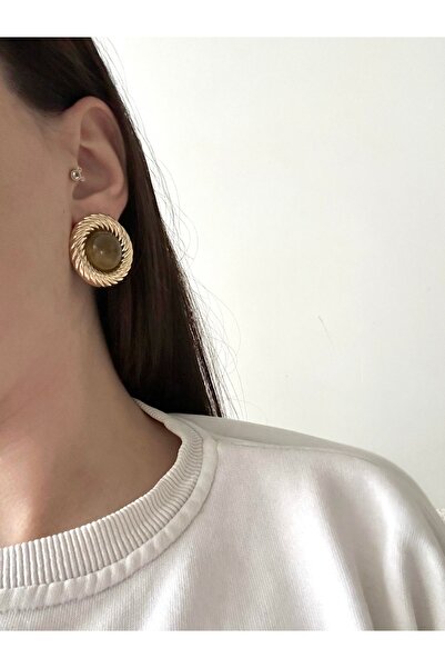 Charmist Çelik burgu lolin Mng yeşil küpe