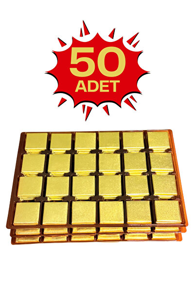 Bubi Çikolata Altın Sargılı Sütlü Madlen 50 Adet İkramlık Çikolata