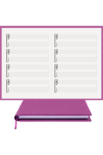 BİDEFTER Guitar Note Book Left - 100% Handmade with Tab Key, Hand Sewing, 202...