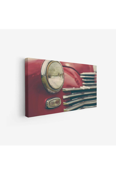 Tajridhome لوحة سيارات - سيارة حمراء قديمة - تفاصيل معدنية لامعة - كلاسيكي - ...
