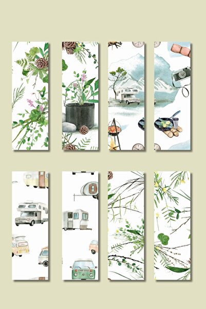 qoeuyl boutique Set de 8 semne de carte cadou cu tematică natură și camping