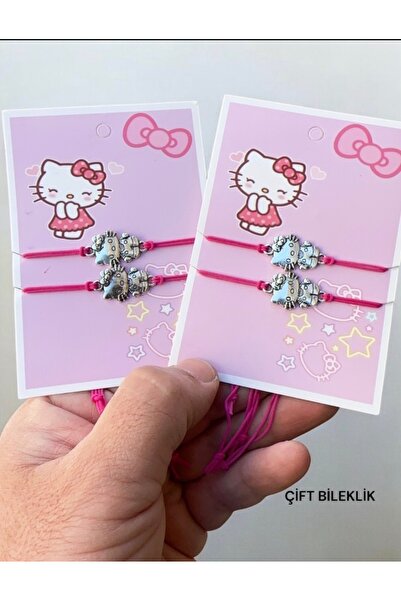 AychaAksesuar Hello kitty pembe ipli çiftli ip bileklik