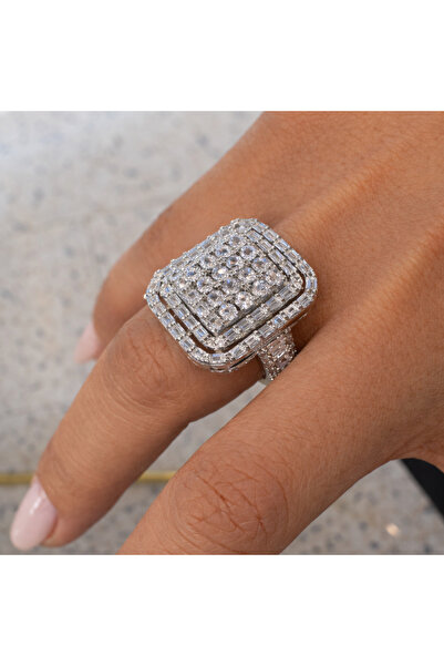 neslyaccessories Adjustable large form baguette ring