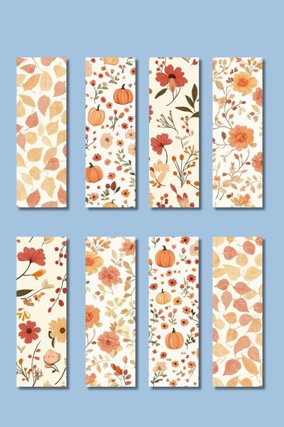 qoeuyl boutique Autumn Leaves Design Gift Set of 8 Bookmarks