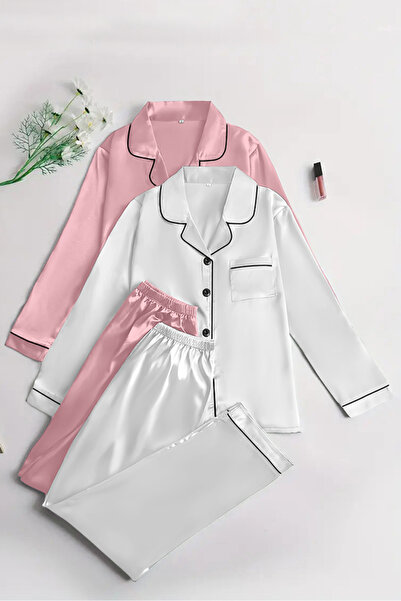 Sweet Dream Women's Pajama Sets 2 Sets/4 piece Long Sleeve Sleepwear Nightwea...