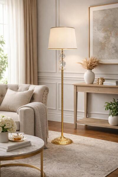 VENÜS NOVA VENÜS BETELGEUSE BURGULU GOLD LAMBADER CAM KÜRE KREM GOLD ŞERİT BA...