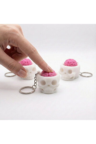 Atatuğ Hediyelik Mechanical Switch Skull Fidget Keychain - Stress Relief Clic...