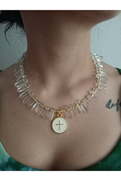 Mudita Tasarım Çivi kesim gerçek doğal kristal kuvars tasarım kolye