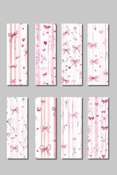 qoeuyl boutique مجموعة من 8 علامات كتب هدية بتصميم باقة زهور وردية