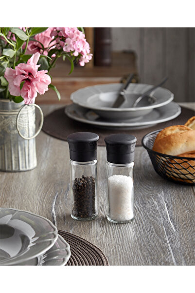 Mons 2-Pack Qlux Salt and Pepper Grinder 2 Pieces Glass Pepper Rock Salt Grin...