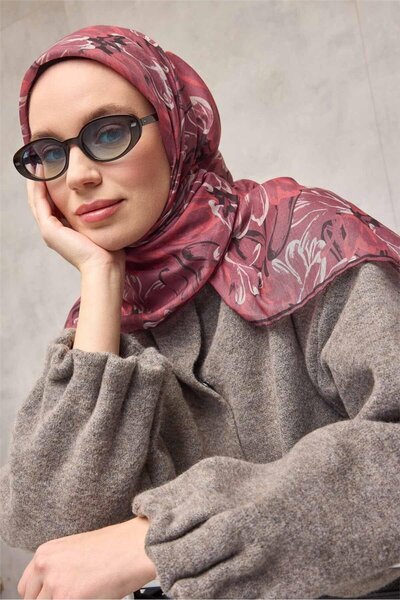 Silk Home وشاح قطني ناعم بنمط نباتي