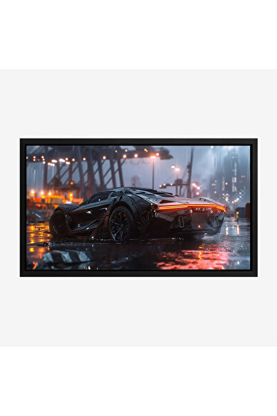 Tajridhome لوحة سيارات - سيارة رياضية حديثة - أضواء المدينة - درامي - لوحات ف...