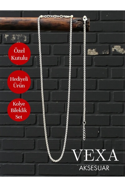 Vexa Aksesuar Knitted Chain Necklace Bracelet Set |   Special Boxed |   Styli...