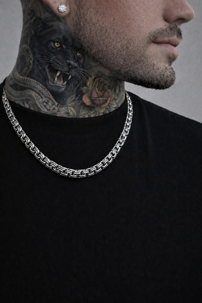 Boldy Stainless Steel Necklace - Steel Necklace - Byzantine Mesh Chain - Chai...