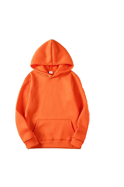 Kaplan Turuncu Unisex Kanguru Cepli Oversize Sweatshirt