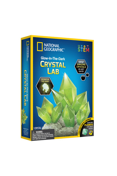 NATIONAL GEOGRAPHIC مجموعة أدوات علمية عملية لتنمية البلورات المتوهجة في الظلام.