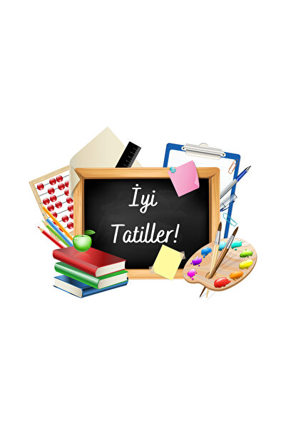 KanvasSepeti ''İyi Tatiller!'' Yazılı Yuvarlak Karne Etiketi 36 Adet 4.5 Cm ö...