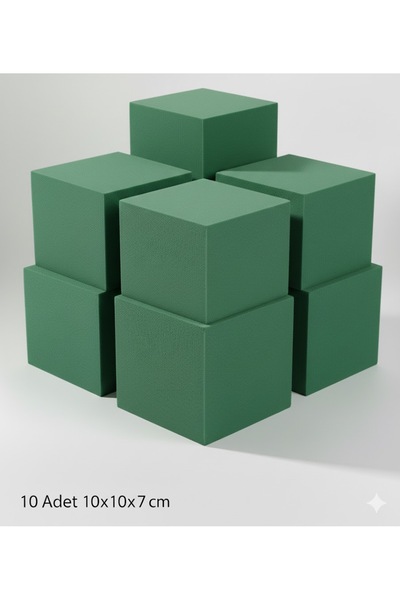 serap çiçekçilik 10 Adet Çiçek Süngeri Kare Oasis 10*10*7 cm