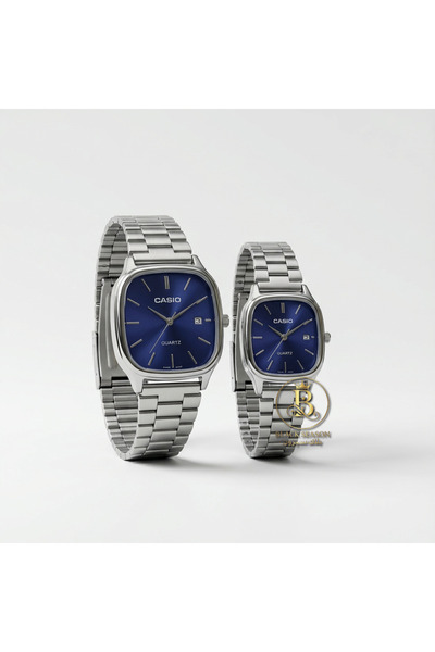 Casio Casio LTP Silver-Blue Cable Set | Women's + Men's Set