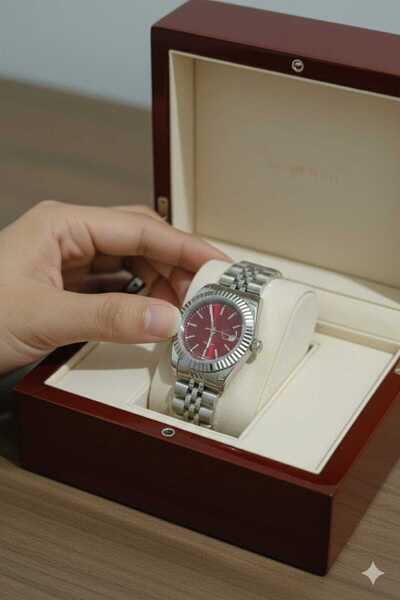 captiva Özel Seri Sezonun Trendi Bordo Renk Kadran Kadın Kol Saati Sınırlı Stok