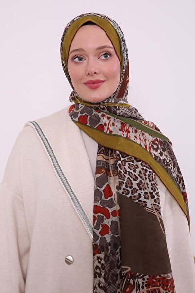 Luvensa Olive Green Luvensara Mix Pattern Silk Elite Shawl