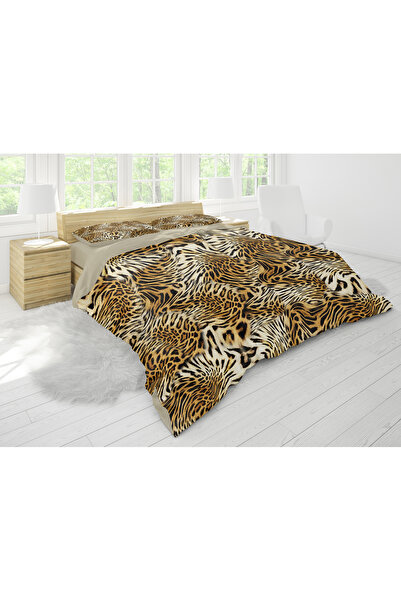 SAREL Leopar Baskılı 3D ÇİFT KİŞİLİK NEVRESİM TAKIMI
