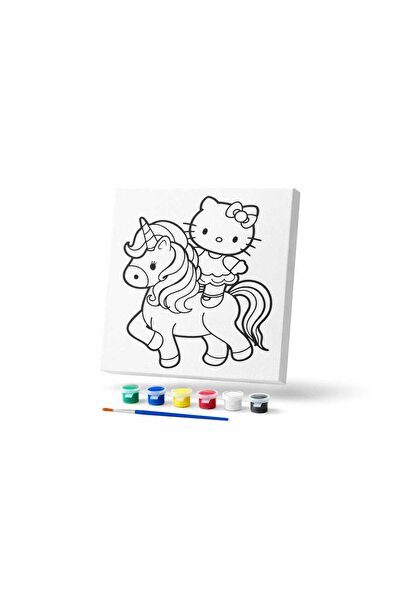 Giysi Kutusu Çocuk Boyama Seti – Tuval Üzerine Boyanabilir Figürlü Resim, 6 R...