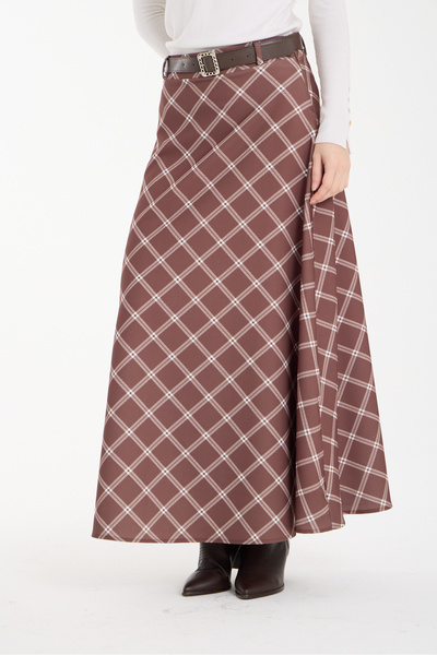 PINTORE تنورة نسائية منقوشة بحزام من قماش دابيل