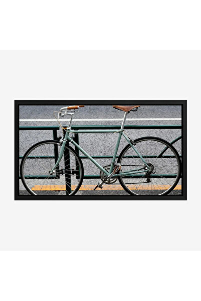 Tajridhome Bicycle painting - Bicycle on the sidewalk - Gray and blue colors ...