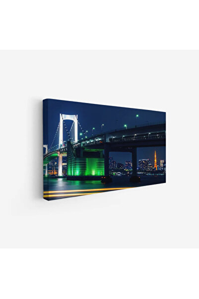 Tajridhome لوحة جسر - مشهد ليلي - أضواء متلألئة - درامي - لوحات فن عصري - لوح...