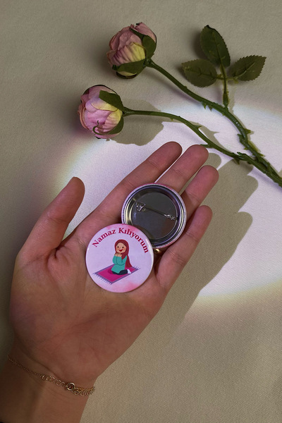 uhtico Kız Çocuk Rozet, 5 Adet İğneli Namaz Kılıyorum, Ramazan Teravih Umre D...