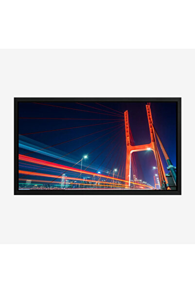 Tajridhome لوحة منظر ليلي - جسر مضاء - ألوان زاهية - ديناميكي - لوحات فن عصري...