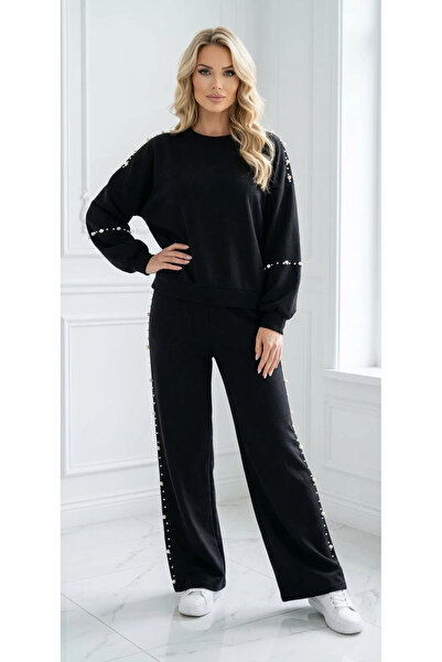 UniqueStore.ro Oversized black suit with pearls - Unique