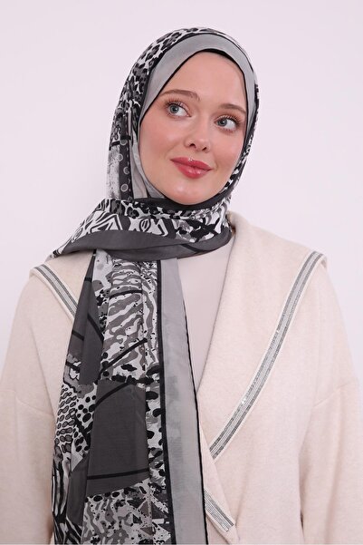 Luvensa Grey Luvensara Mix Pattern Silk Elite Shawl