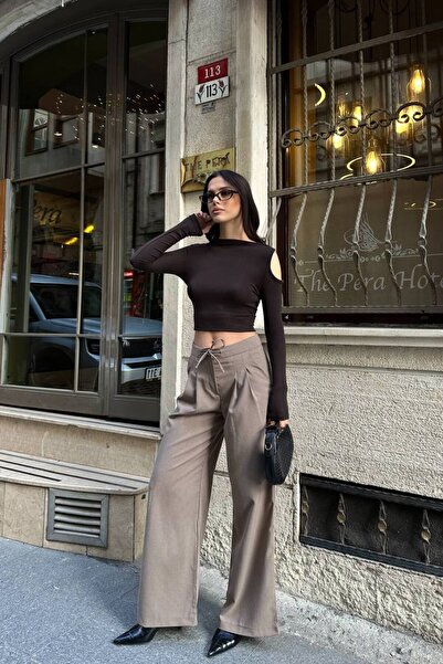 D'RECCY Women's High Waist Loose Leg Lycra Fabric Full Fit Pants