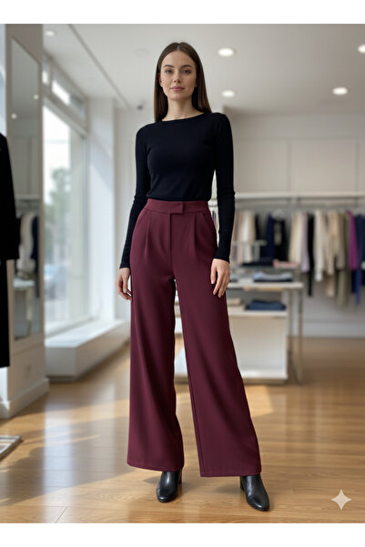 NOXS Bordo Dokuma Pantolon