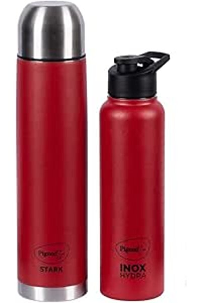 Pigeon Stark Plus Insulated Bottle 1L Red + Hydra Inox Cup Red