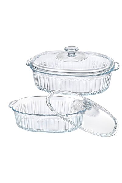 mijotex Glass casserole dishes set includes two dishes with capacities of 2.8...