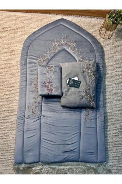 Carpeto Royal Light Blue Prayer Set Embroidered