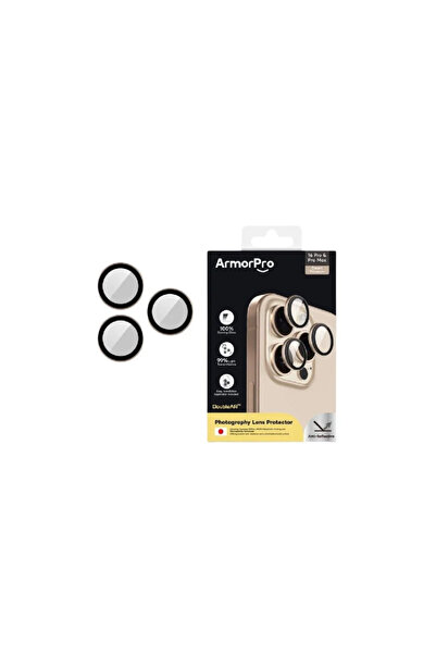 ArmorPro ارمور برو - حامي كاميرا لاجهزة الايفون 16 برو/ 16 برو ماكس - ذهبي