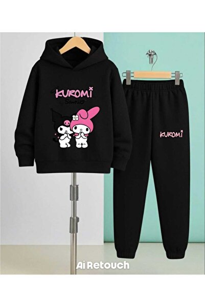 Nice Clothes Children's Tracksuit Set Hooded Unisex (2 Piece Kuromi by Saw)