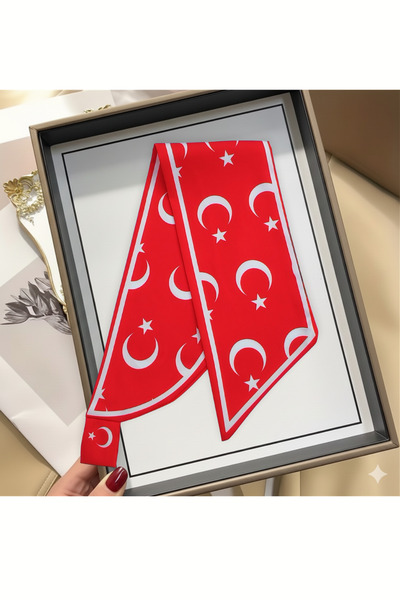 nurfemina Children's Turkish Flag Patterned Tie Scarf - Moon and Star Design ...