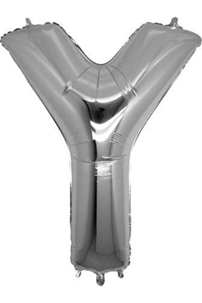 CAVAŞ sun hat (Y) Letter Silver Foil Balloon 34 Inch 76cm Helium Gas Compatible