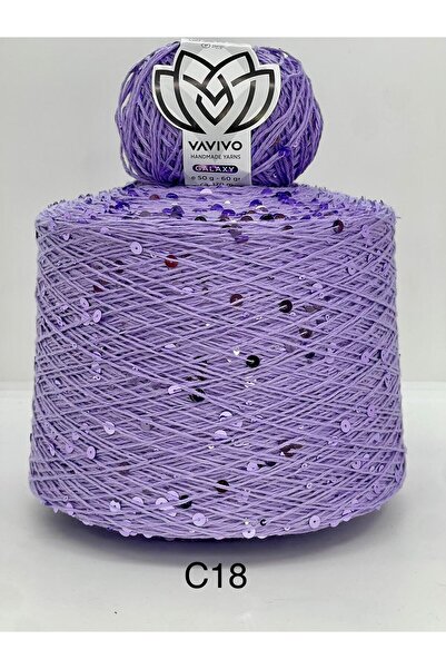 VAVIVO HANDKNITTING YARNS VAVIVO GALAXY 3+6 MM İRİ PULU PAYETLİ EL ÖRGÜ İPİ V...