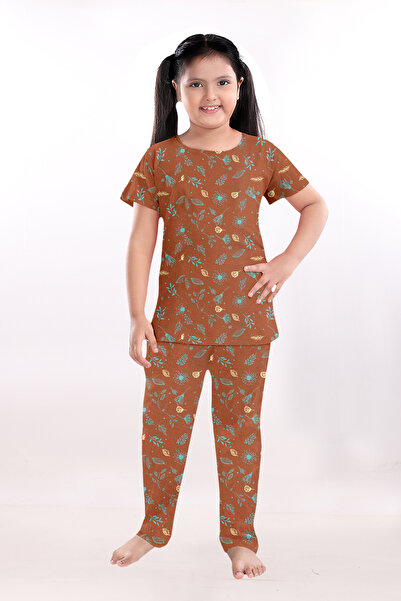 LAUREN SMITH طقم بيجاما بناتي مكون من قطعتين: بلوزة بأكمام نصفية وبنطال، ملاب...