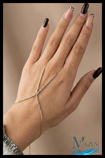MAZEN Suyolu Şahmeran Bracelet |   Zircon Stone |   Gold Color Women's Jewelr...