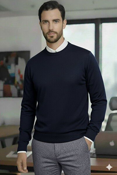 Millionaire Men's Navy Blue Cycling Turtleneck Regular Fit Regular Fit Cotton...